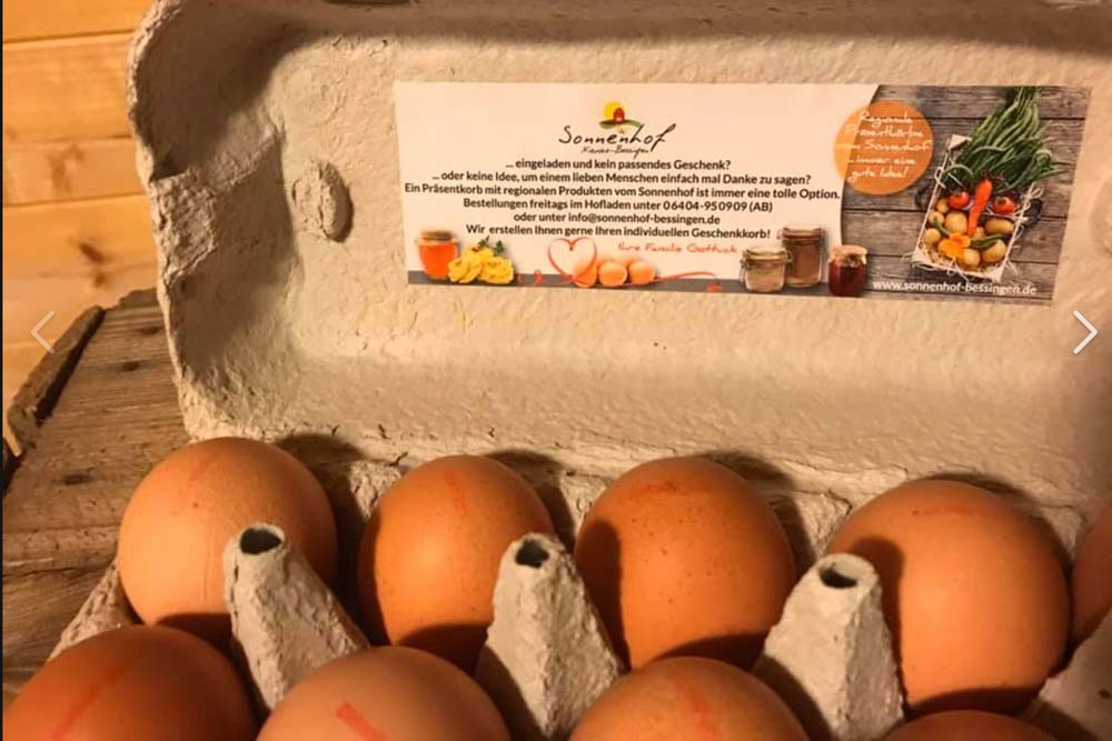 Aufkleber zum Einkleben in die Eierschachteln